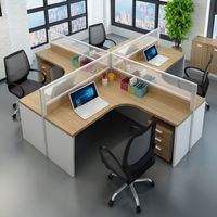 Bureau de direction modulaire moderne, grand bureau d'ordinateur pour 2 à 10 personnes, mobilier de bureau en bois avec style panneau