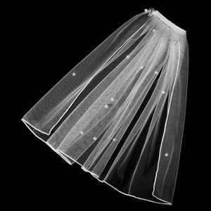 Elegante Velo da Sposa Semplice in Tulle <span class=keywords><strong>con</strong></span> Perle e Pettine, Accessorio <span class=keywords><strong>per</strong></span> <span class=keywords><strong>Capelli</strong></span> Fatto a Mano <span class=keywords><strong>per</strong></span> Matrimoni, Uso Quotidiano e Feste - Product Image 4