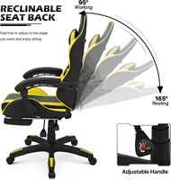 Chaise de jeu de course de haute qualité pour PC Gamer, vente en gros à bas prix, chaise ergonomique avec soutien lombaire, pivotante, en cuir, inclinable, avec repose-pieds