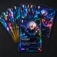 Jeu de cartes à collectionner TCG personnalisées avec design holographique UV, jeu de cartes à collectionner holographiques personnalisées avec pack de boosters en feuille métallisée