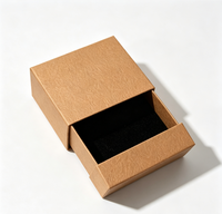 Boîte cadeau à bijoux à fermeture magnétique, type tiroir, en papier rigide recyclé, insert en mousse noire, logo personnalisé, impression quadricolore