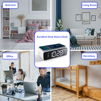 Digitale Wekker Voor Slaapkamer Met 15W Snelle Draadloze Oplader, Wit Nachtlampje, Dimmen Led Display Klok