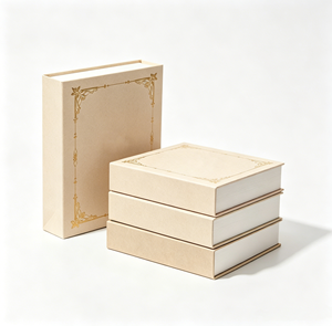 High Quality Square Magnetic Paper Pearl Necklace <b>Boxes</b> Full Flannel Lining For <b>Large</b> Chain Global Wholesale Supply - Product Image 1