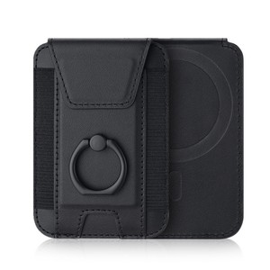 Cartera magnética universal portátil y resistente de cuero con soporte de anillo ajustable y flotante para teléfono móvil. - Product Image 2