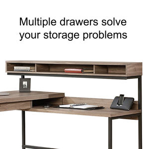 Mesa de esquina para el hogar, muebles de oficina, escritorio de ordenador con estantes, fabricante de PC en forma de L plano multiusos, caja de cartón de madera barata - Product Image 3