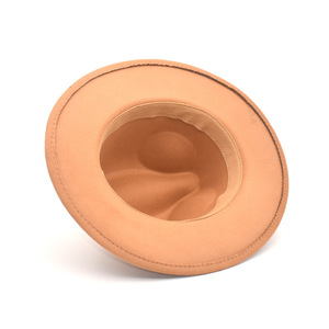 Vente directe d'usine rétro squash couleur unie <span class=keywords><strong>chapeau</strong></span> Fedora à bord plat pour les voyages de printemps et d'automne - Product Image 3