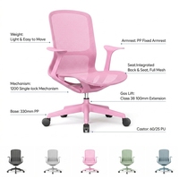 Chaise de bureau ergonomique multifonction en maille pivotante et réglable pour ordinateur