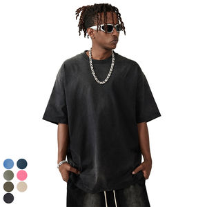 T-shirt Vintage Monkey Wash pour hommes Vente en gros Streetwear personnalisé Lavage à l'acide T-shirt Hip Hop surdimensionné 100% coton vierge - Product Image 5