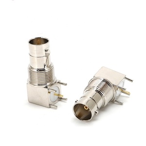 <strong>BNC</strong> Thru Hole Female Bulkhead <strong>Right</strong> <strong>Angle</strong> RA PCB Mount RF Coaxial Connector - Product Image 2