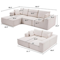 Chinesisches Maßgefertigtes Holzrahmen-Möbelset für Wohnzimmer, Modernes Memory-Schaum-Sofa ohne Knochenkonstruktion für 6 Personen, Bequemes Sofa-Set