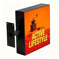 Insegna Luminosa LED Quadrata per Pubblicità 384/500mm, Singola/Doppia Faccia, P1.8 P2.5 P5, Dimensioni, Colore e Lunghezza del Supporto Personalizzabili