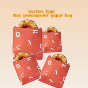 Sac en papier kraft recyclé écologique rose personnalisé pour biscuits, boulangerie, burgers, chocolat, repas, résistant à la graisse et à l'huile - Product Image 5