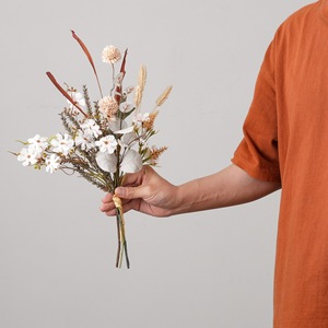 Bouquet de fleurs artificielles en tissu tressé plastique, style carnet de musique lumineuse et rêveuse, pour décoration de mariage et de maison - Product Image 1
