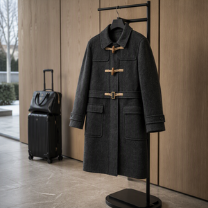 872 Long Wool <strong>Duffel</strong> <strong>Coat</strong> <strong>Men</strong> Women Winter Casual Business Outerwear - Product Image 4