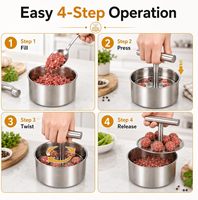 Machine à boulettes de viande, outil manuel en acier inoxydable pour 6/12 boulettes, presse à viande pour attendrir et façonner