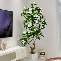Décorations de mariage intérieur/extérieur Magnolia artificiel Camélia Bonsaï Fleur en plastique Feuilles artificielles réalistes en forme d'arbre