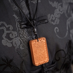 Plaque d'encens en bois naturel mélangé, pendentif aromatique classique, breloque décorative artisanale - Product Image 4
