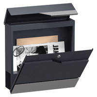 Boîte aux lettres murale personnalisée en métal avec garniture en acier inoxydable pour villa, appartement, usage extérieur