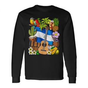 Camiseta de Manga Larga con la Bandera de Nicaragua, Raíces Nicaragüenses, Herencia - Product Image 2