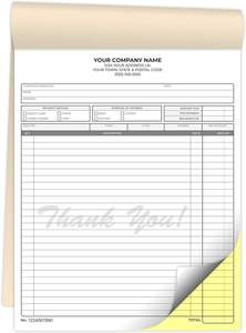 Carnet de commandes 8,5x11 sans carbone NCR avec couverture enveloppante en manille <span class=keywords><strong>et</strong></span> support en carton brun épais, note de livraison - Product Image 2