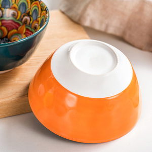 Tazón de Porcelana Bohemia Pintado a Mano con Diseño Floral, Tazón Redondo de Cerámica para Servir en el Hogar, Cocina o Fiestas - Product Image 4