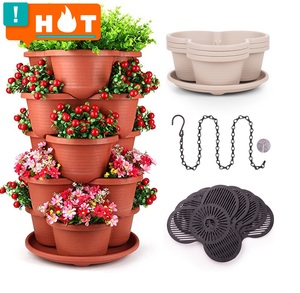 Maceta Apilable de 5 Niveles con Autorriego <span class=keywords><strong>para</strong></span> Flores y Hierbas, Soporte de Jardín, <span class=keywords><strong>Macetero</strong></span> Vertical Apilable de Plástico <span class=keywords><strong>para</strong></span> Cultivo Vertical de <span class=keywords><strong>Fresas</strong></span> - Product Image 1