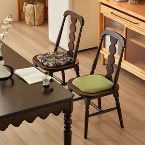 Chaise de salle à manger en bois massif rétro vintage française, rembourrée - Product Image 1