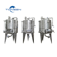 Cuve de Fermentation Empilable à Double Enveloppe en Acier Inoxydable 304 316 Personnalisée TONSEN pour la Vinification, Fermenteur Automatique Précis pour la Brasserie