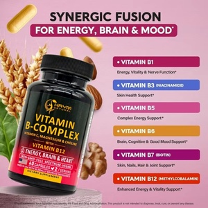 Capsules de <span class=keywords><strong>Vitamine</strong></span> B Complex OEM/ODM contenant B2, B12, B1, B3, B5, B6, B7, B8, B9, qui favorisent l'énergie et la fonction cérébrale - Product Image 2