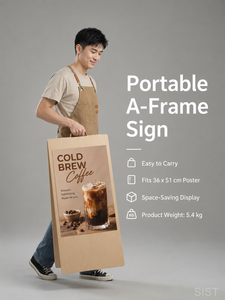 Letrero de Madera Personalizado con Cubierta de Vinilo Impermeable, Fácil de Montar, Resistente al Viento, Soporte de Exhibición para Publicidad Exterior - Product Image 2