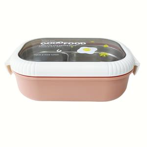 Boîte à Déjeuner en Acier Inoxydable 304 à 2 Compartiments pour Étudiants Enfants, Logo Personnalisé, Portable et Étanche avec Cuillère - Product Image 6