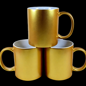 Tazza ad Alta Capacità in Ceramica con Trasferimento Termico, Colore Oro e Argento, Confezione Regalo, Tazze da Caffè Personalizzate CLASSIC con Manico - Product Image 6