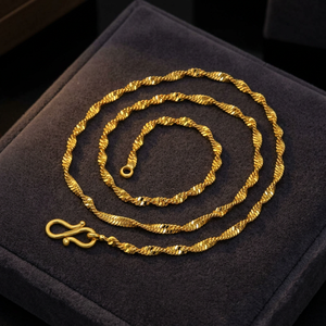 Collar de Cadena Singapuriana Trenzada Chapada en Oro de 14K, 18K, 24K, Diseño Moderno, Collares de Moda al por Mayor - Product Image 4