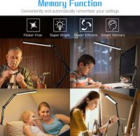 Lampe de bureau LED électrique moderne avec abat-jour en plastique ABS, à pince, pour la maison, le bureau, le dortoir, l'étude, la lecture, le dessin, à intensité variable