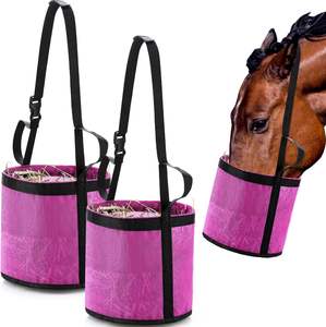 Sac d'alimentation pour chevaux en échantillon gratuit pour le grain, mangeoire pour chevaux en maille robuste avec sangle réglable, coussin confortable pour le cou et le nez - Product Image 4