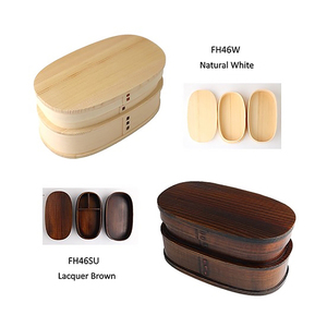 Brown cedar wood school kid eco friendly bento lunch box for food