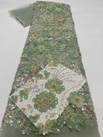 Tissu brodé de fleurs en relief 3D avec perles AO.YI. pour robes de mariée et robes de soirée - Robes de mariée et tenues de soirée