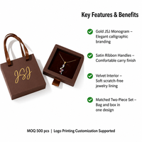 Coffret à bijoux de luxe marron chocolat avec insert en velours pour collier, idéal pour l'emballage de pendentifs haut de gamme et la vente au détail