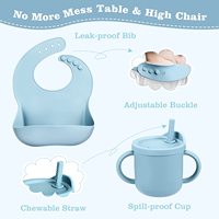 Mangeoire en silicone pour bébé de qualité alimentaire sans BPA assiette à ventouse pour bébé sans danger pour les nourrissons vaisselle pour bébé facile à nettoyer ensemble d'alimentation