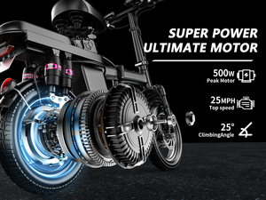 <span class=keywords><strong>Vélo</strong></span> Électrique Pliant Adulte Urbain 14 Pouces, Moteur 400W, Batterie Personnalisable 48V 8Ah/13Ah, Stock Américain, Prix Abordable - Product Image 2