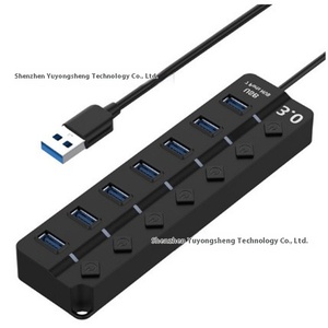 Tốc Độ Cao Bốn-Bảy Cổng USB 3.0 Hub Với Độc Lập Nút Chuyển Đổi 1 USB 3.0 + 3 Hoặc 6 USB 2.0 Trần Kim Loại - Product Image 2