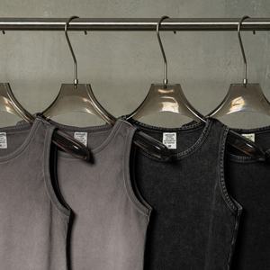 Fabricantes sin mangas de lavado ácido Vintage de verano informal con logotipo personalizado de peso pesado de alta calidad Moda callejera Mangas cortas para hombre - Product Image 5