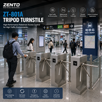 Tornello a tre bracci Zento ZT-801A in acciaio inox 304, cancello di controllo accessi pedonale bidirezionale completamente automatico 30/min, IP54