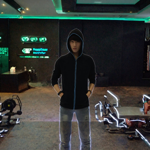 Sudadera con Capucha Luminosa Personalizada para Hombre, con LED que Brilla en la Oscuridad, 100% Algodón, Verano, Impermeable, Transpirable, Manga Larga - Product Image 2