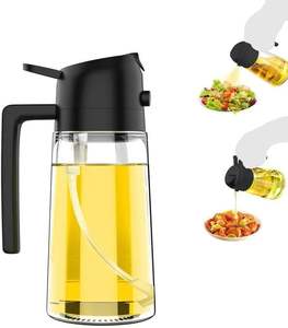 Bouteille Distributrice d'Huile d'Olive 2-en-1 de 470 ml en Verre Premium avec Pulvérisateur pour la Cuisine - Product Image 4