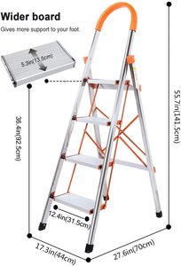 Échelle pliante en aluminium Deliladder <span class=keywords><strong>DLS</strong></span> 2-6 marches EN131 avec capacité de charge de 375 lb et garantie d'un an - Product Image 4