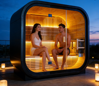 Sauna de Vapor Húmedo de Madera de Abeto para Exteriores, Tamaño Personalizado, Impermeable, para Jardín