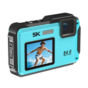Mini caméra numérique pour enfants 64MP 5K, caméra de vlog à mise au point automatique avec webcam, écran rotatif pour l'acrobatie et le ralenti - Product Image 2