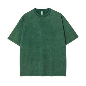 Camiseta de Manga Corta Oversize Lisa Teñida 100% Algodón para Hombre, Cuello Redondo Casual, Color Sólido, Tejido de Punto Jersey 250g - Product Image 6