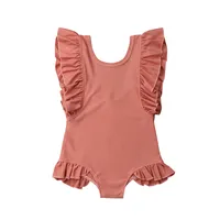 One Piece Long Sleeve Swimsuit for Little Girls